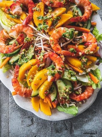 Thai Prawn And Mango Salad - Cook Republic #thaisalad #glutenfreesalad #prawnmango