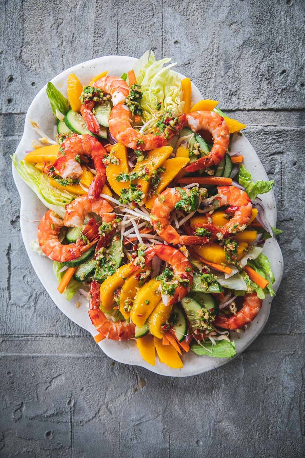 Thai Prawn And Mango Salad - Cook Republic #thaisalad #glutenfreesalad #prawnmango