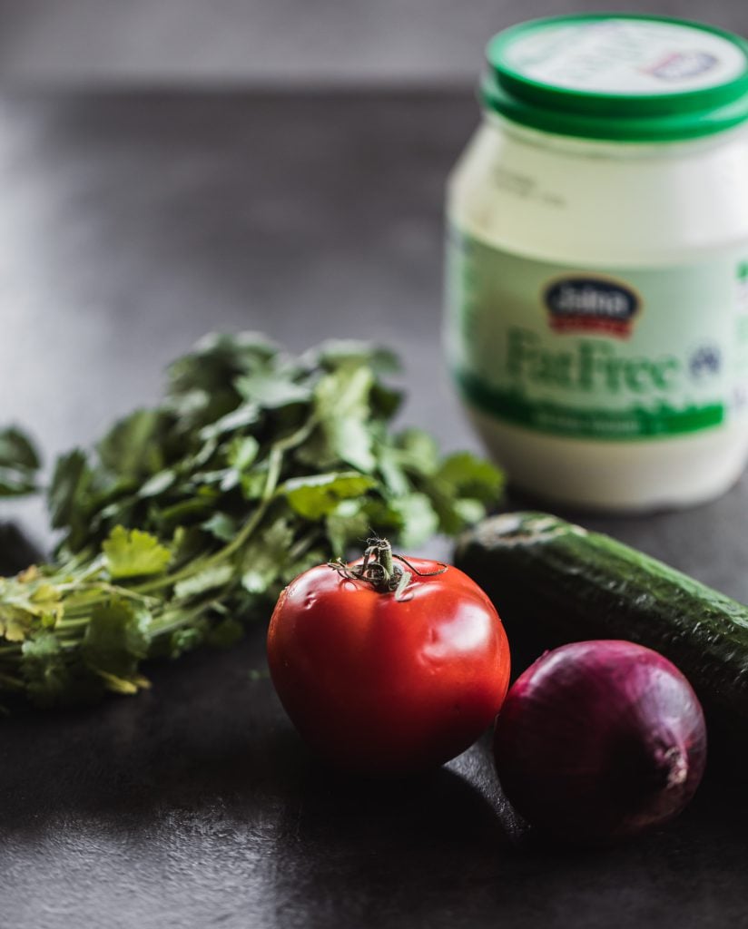 Raw ingredients for basic Indian Raita