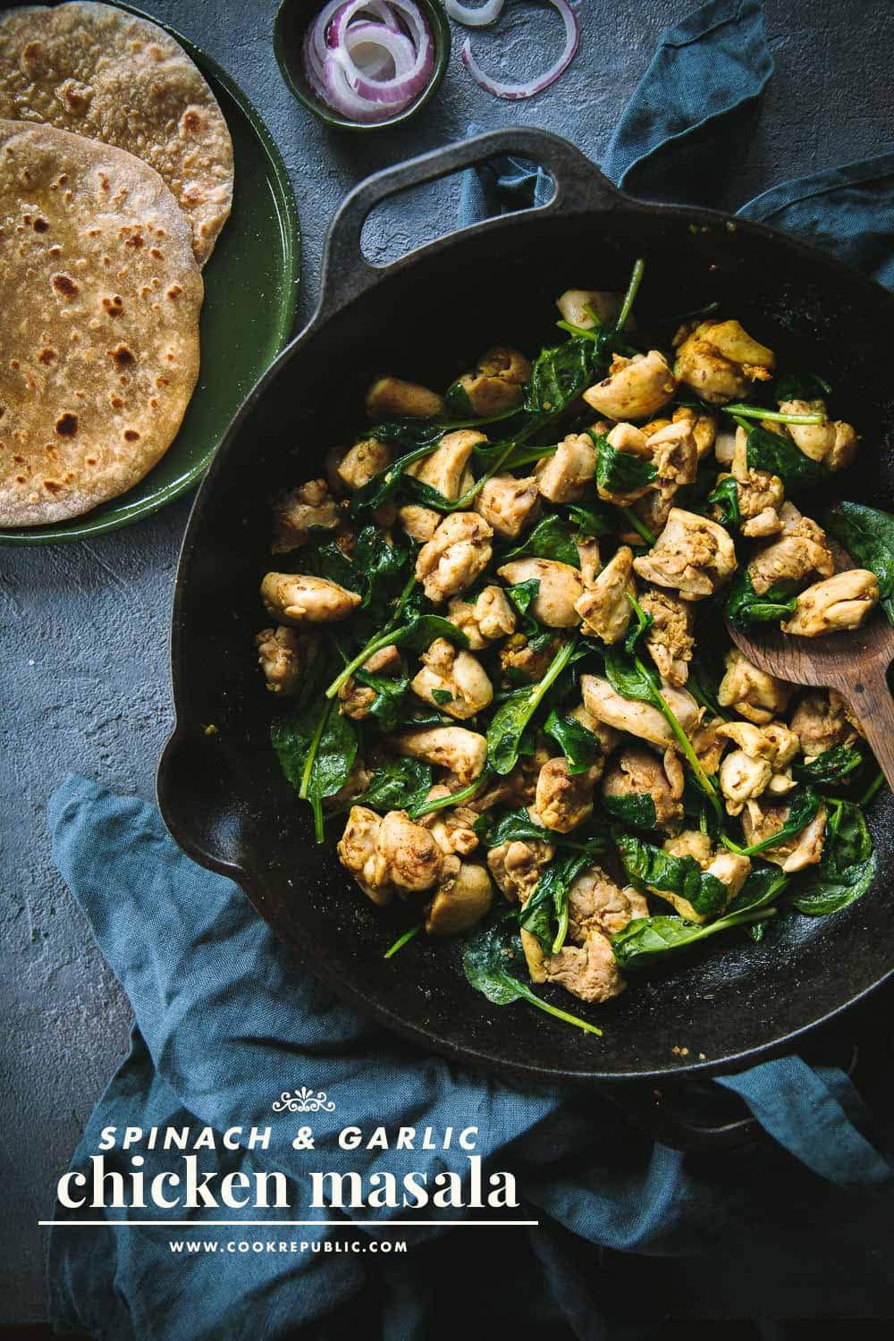 Spinach Garlic Chicken Masala - Cook Republic