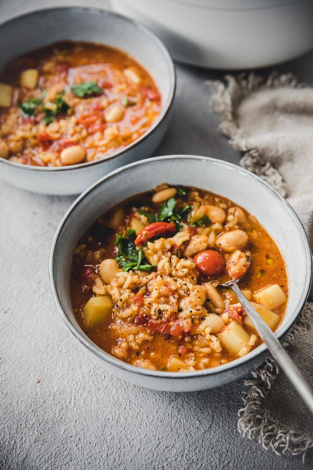 Risotto Soup - Butter Bean And Rice Minestrone / Cook Republic #vegan #risotto #vegansoup