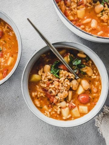 Risotto Soup - Butter Bean And Rice Minestrone / Cook Republic #vegan #risotto #vegansoup