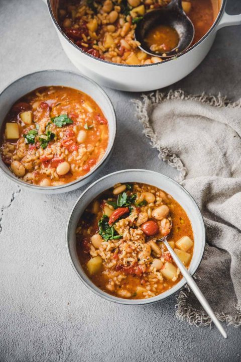 Risotto Soup (Butter Bean And Rice Minestrone) - Cook Republic
