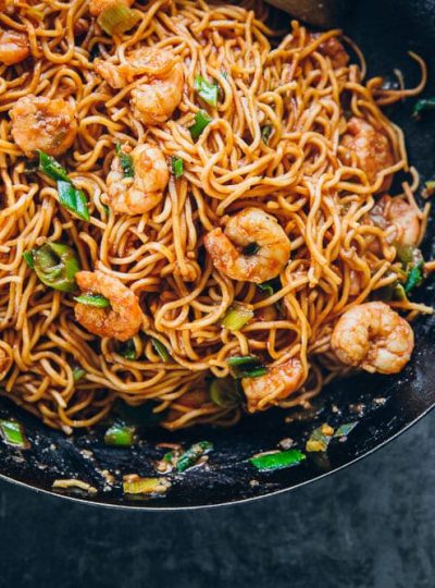 Buttery Tomato Garlic Prawn Noodles