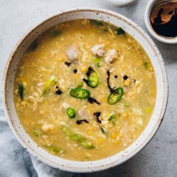 Indo-Chinese Chicken Sweetcorn Egg Drop Soup / Cook Republic