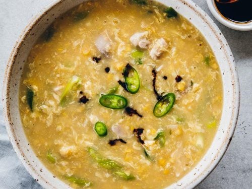 Indo-Chinese Chicken Sweetcorn Egg Drop Soup / Cook Republic