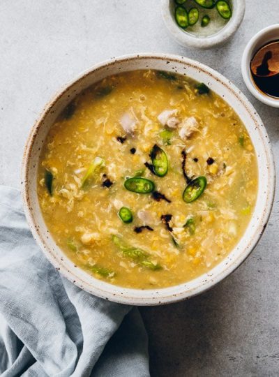 Indo-Chinese Chicken Sweetcorn Egg Drop Soup