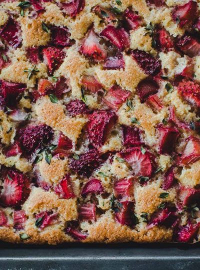 Rhubarb Strawberry Polenta Traycake