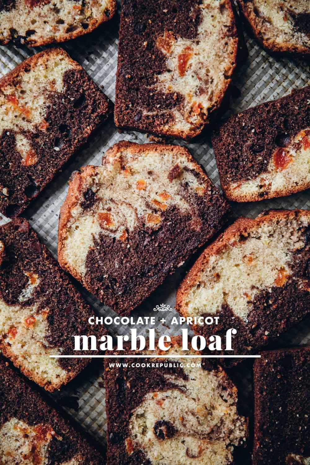 Chocolate Apricot Marble Loaf - Cook Republic