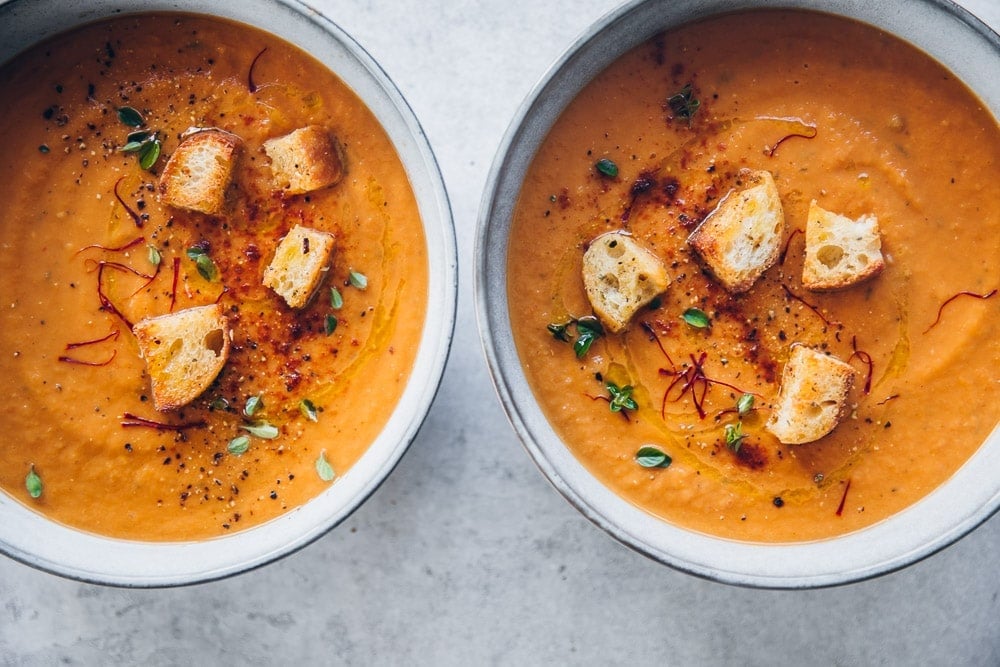 Oven Roasted Tomato Garlic Saffron Soup - Cook Republic