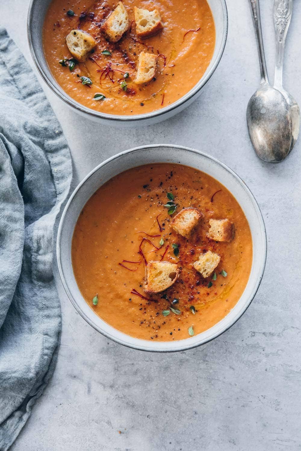 Oven Roasted Tomato Garlic Saffron Soup - Cook Republic