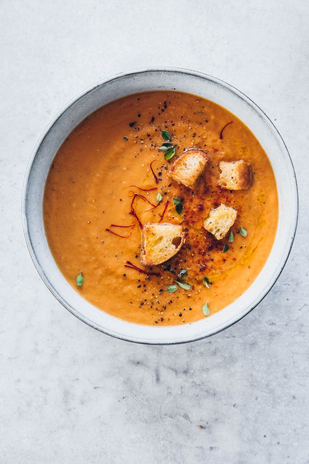 Oven Roasted Tomato Garlic Saffron Soup - Cook Republic