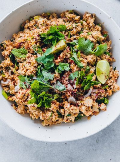 Tofu Larb (Thai Minced Tofu Salad With Lemongrass And Chilli)