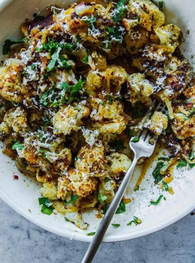 Roasted Cauliflower With Honey And Halloumi