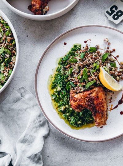 Smoky Chicken Chimichurri Lentil Salad