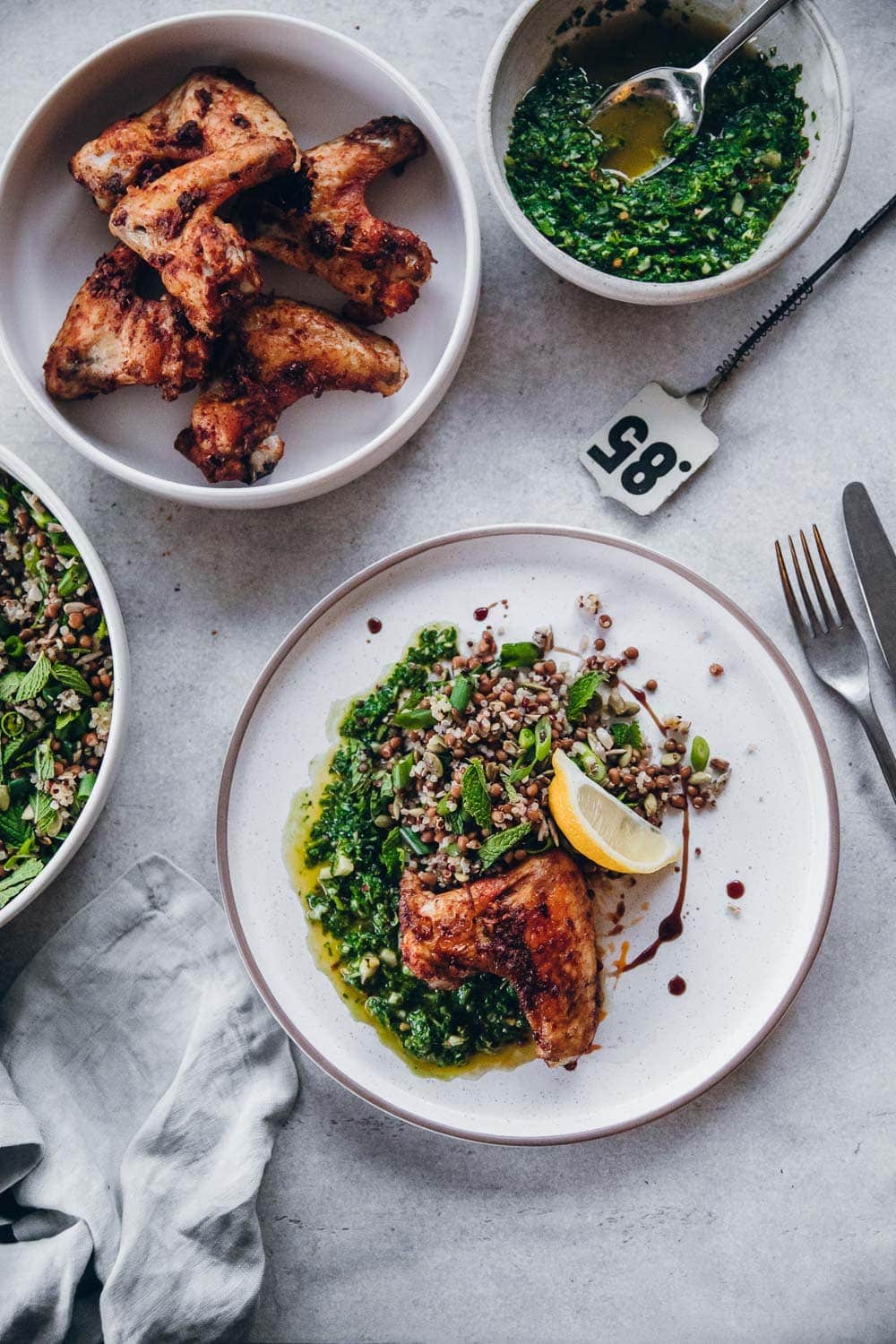 Smoky Chicken Chimichurri Lentil Salad - Cook Republic