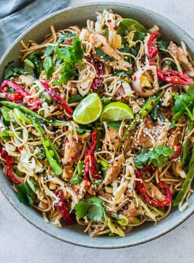 Creamy Thai Chicken Noodle Salad