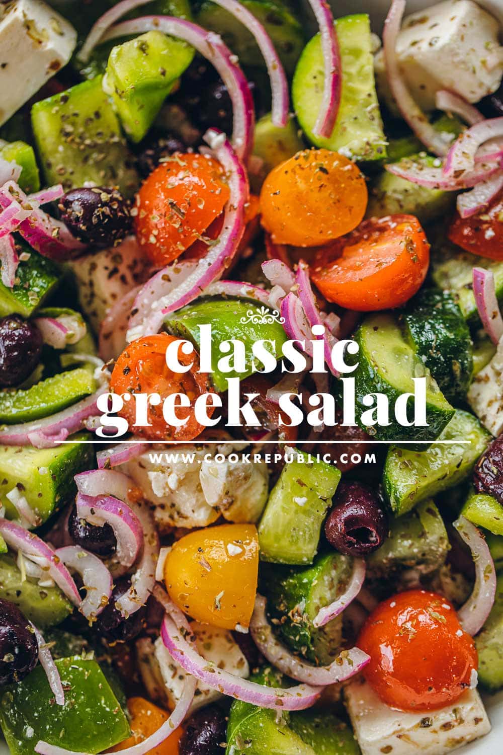 Close Up of Classic Greek Salad