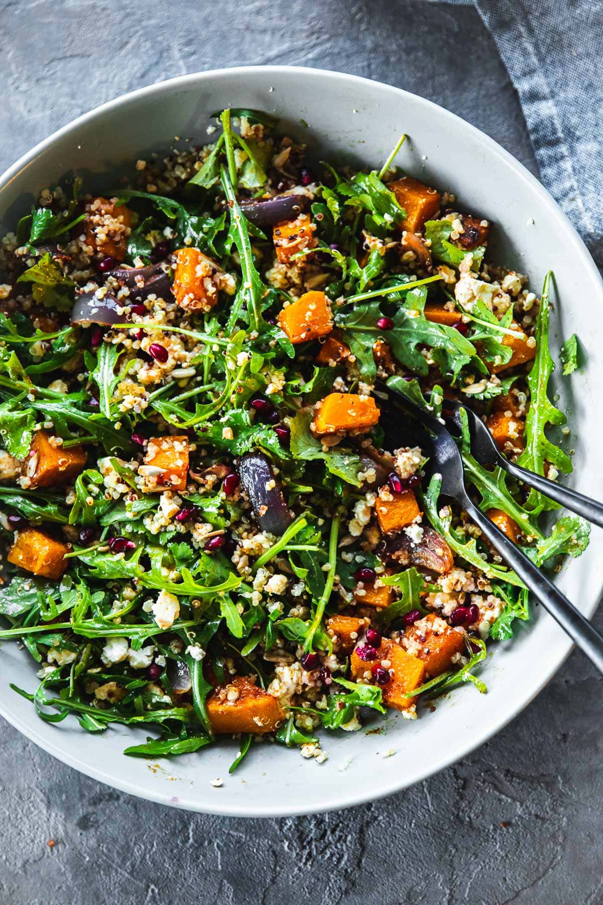 Pumpkin Quinoa Salad With Pomegranate And Goat's Cheese - Cook Republic #glutenfree #saladrecipe