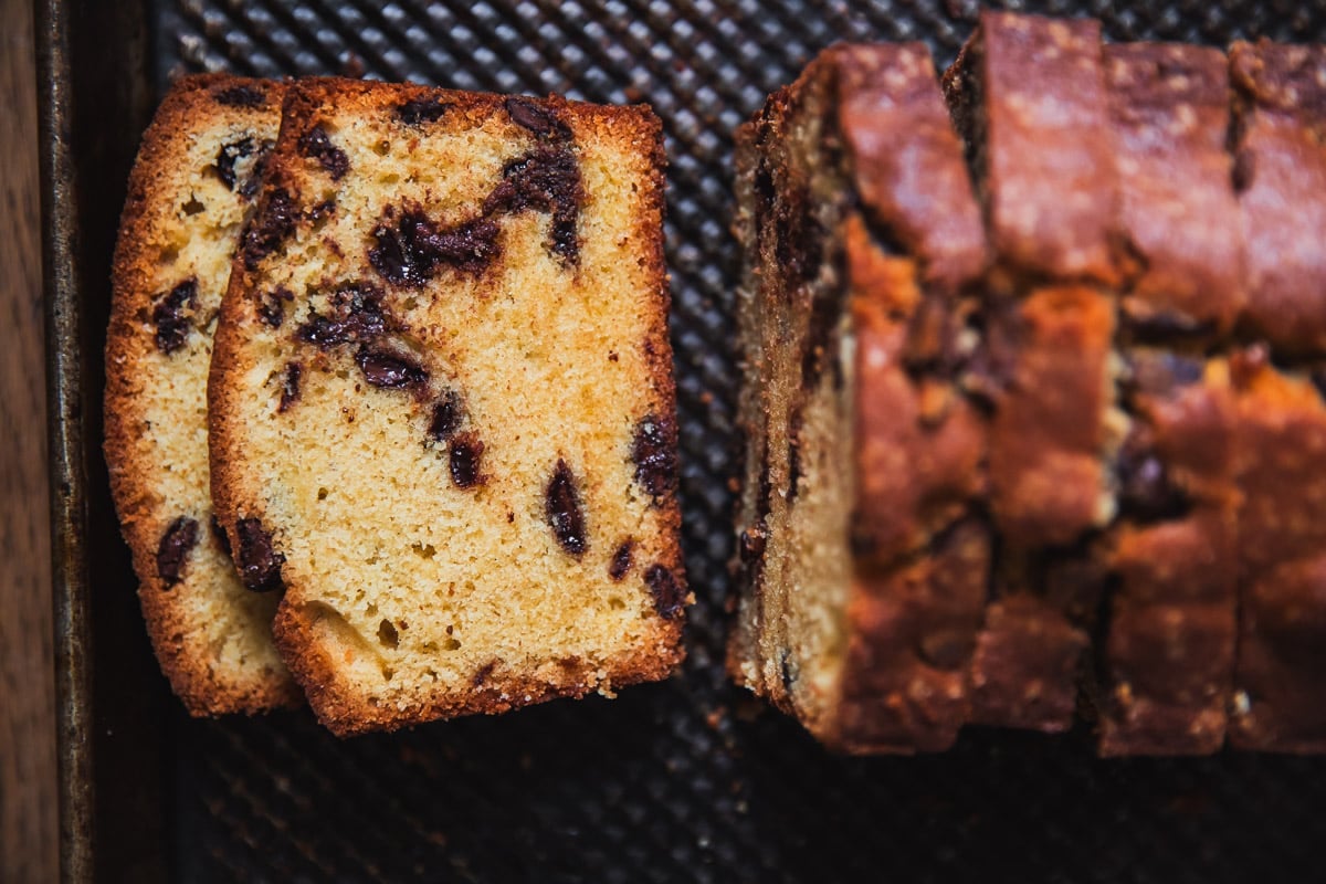 Eat Chocolate Chip Pound Cake warm or toasted with nut butter.