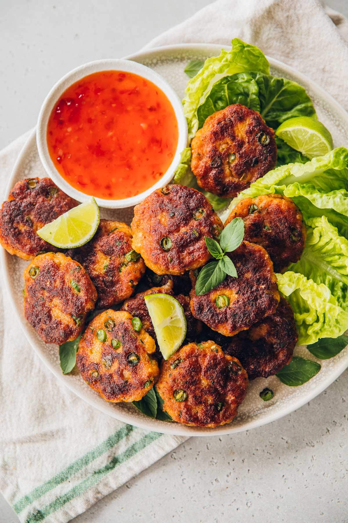 Thai Fish Cakes on a serving platter.