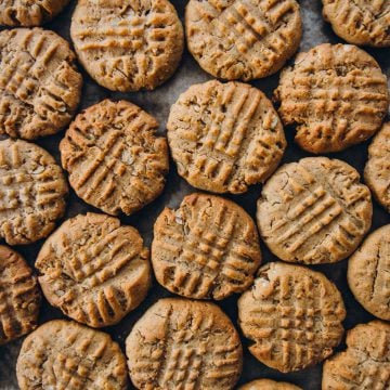 Peanut Butter cookies on a baking tray.