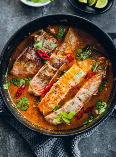 Crispy Salmon In Coconut Lime Sauce