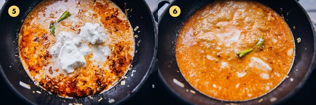 Add coconut milk. Mix well. Cook for a few minutes until fragrant and heated through. Add crispy salmon to sauce and serve.