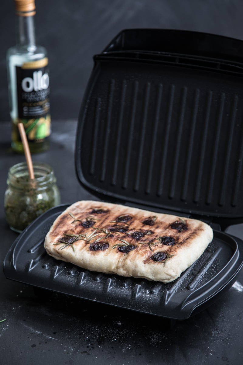 Herb Pesto Flatbread In A Grill